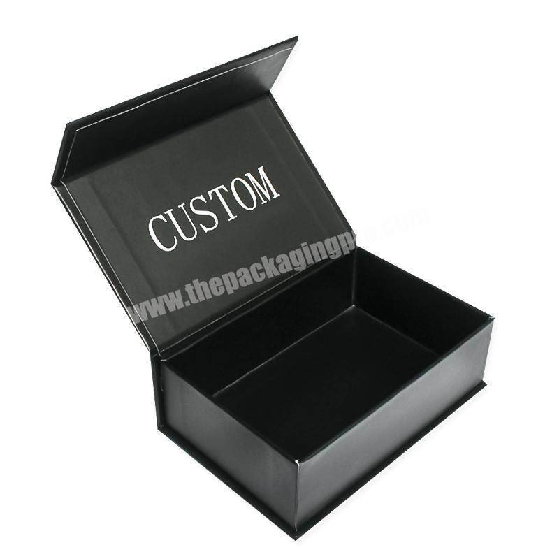 Logo Custom Basic Logo Print Magnetic Custom Product Box, Black Magnetic Gift Box Wholesale