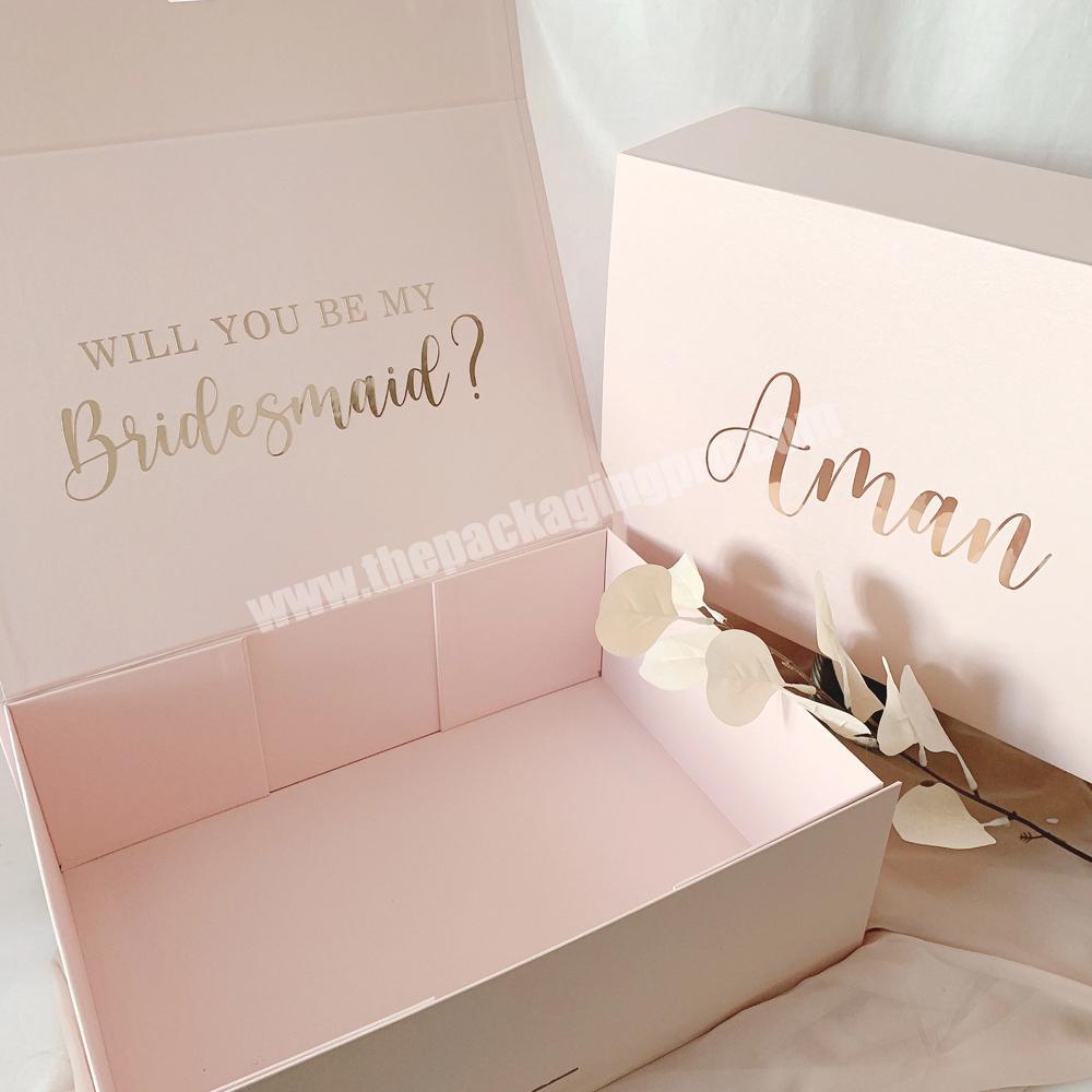 Logo Custom Bridesmaid Proposal Gift Box Luxury Bridal Party Proposal Magnetic Gift Box Packaging Personalized Keepsake Gift Box factory