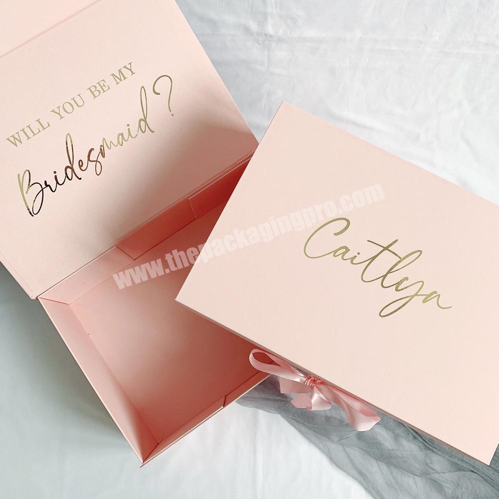 personalize Logo Custom Bridesmaid Proposal Gift Box Luxury Bridal Party Proposal Magnetic Gift Box Packaging Personalized Keepsake Gift Box