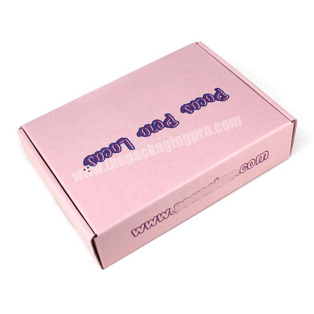 Logo Print Solid Pink Mailing Cardboard Eyelash Shipping Box for Essential Oil Shampoo