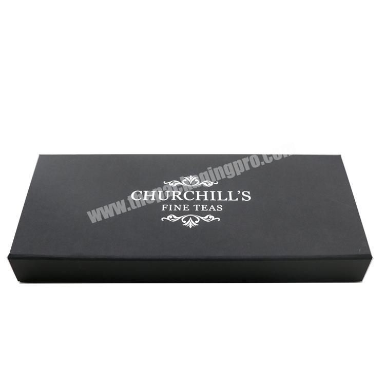 Luxury Black Packing Custom Printed Closure Cardboard Packaging Tea Set Gift Box