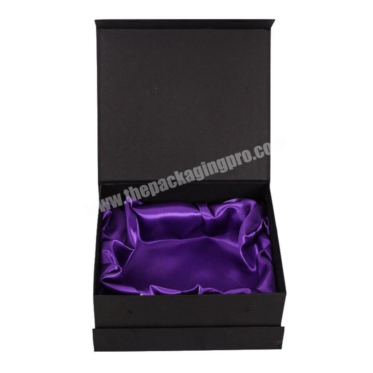 Luxury Black  Silk Inlay Wig Packaging Box Custom Printed Logo Box Braid Wig
