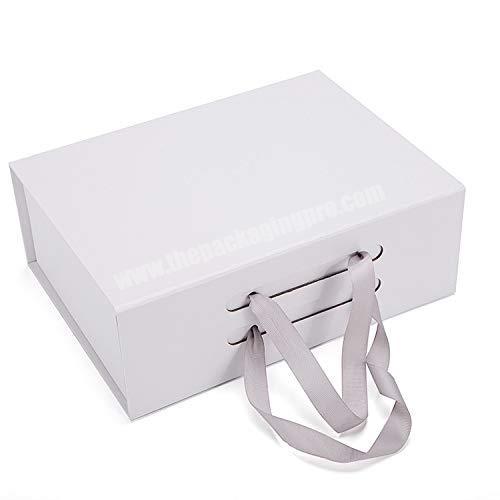Luxury Colored Gift Box  with Satin Ribbon, Reusable Magnetic Gift Box for Weddings