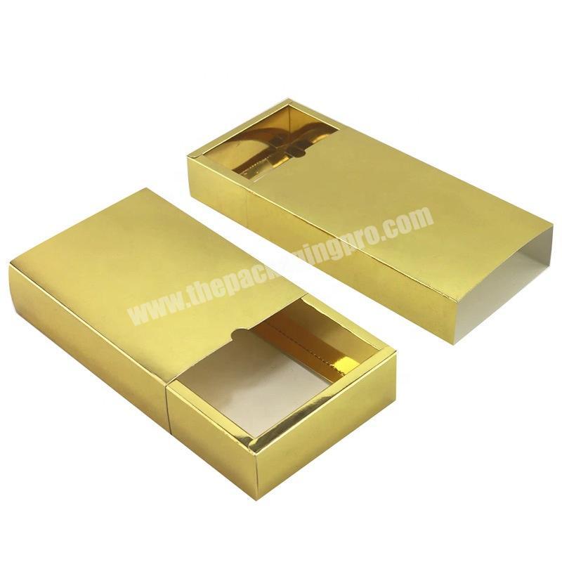 Luxury Custom Logo Rigid Small Kraft Cardboard Paper Printed Gift Pull Out White Silver Gold Packaging Sliding Drawer Box