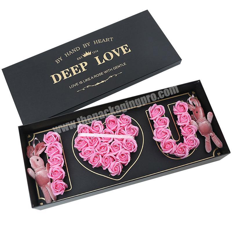 Luxury Custom Magnetic i love you Rose Gift Flowers Paper Box Packaging factory