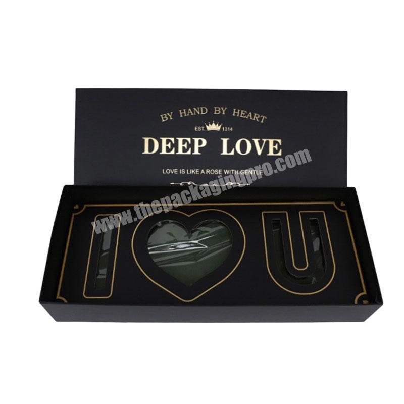 Luxury Custom Magnetic i love you Rose Gift Flowers Paper Box Packaging manufacturer