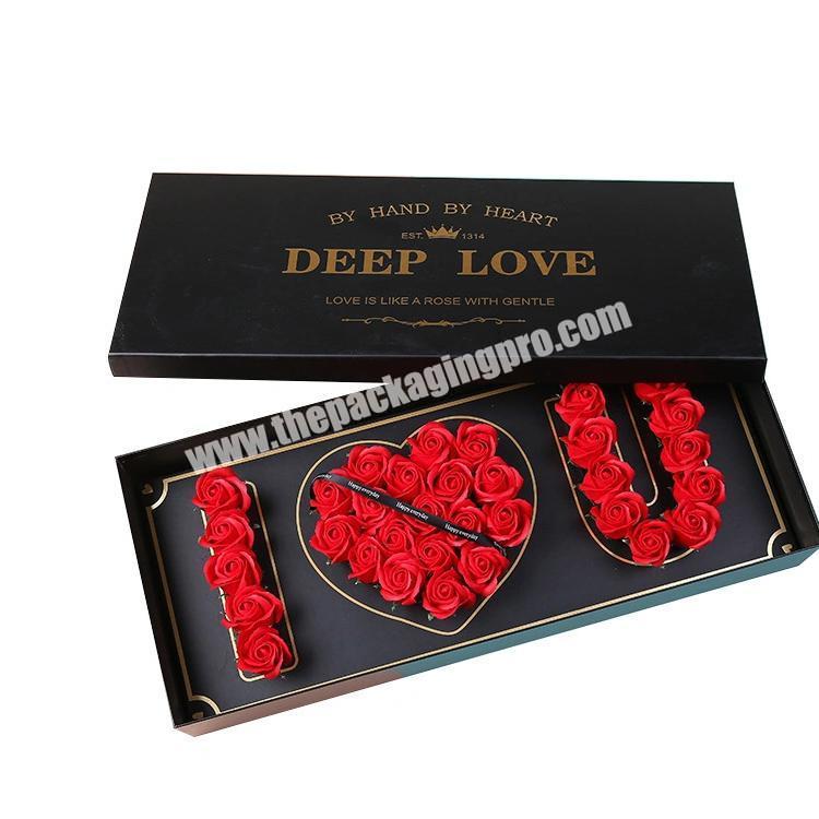Wholesale Custom Luxury Rectangular Flower Box I LOVE YOU Gift Box Packaging