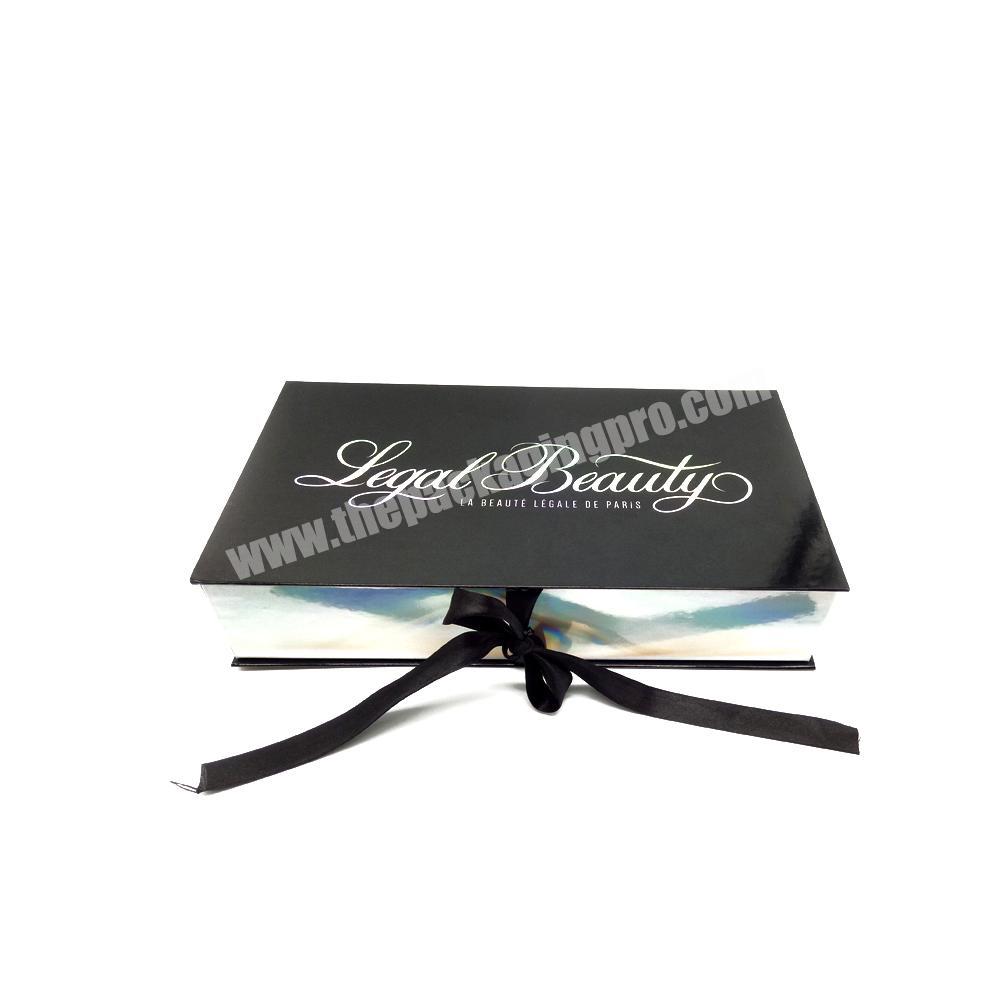Luxury Design Laser Silver Cardboard Hair Extensions Packaging Box with Custom Logo
