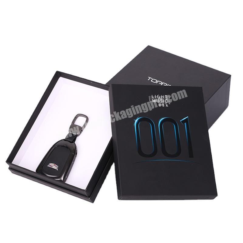 Luxury Elegant Custom Printed Rectangle Paper Cardboard Black Matte Fancy Men Gift Hard Packaging Lid And Base Rigid Box