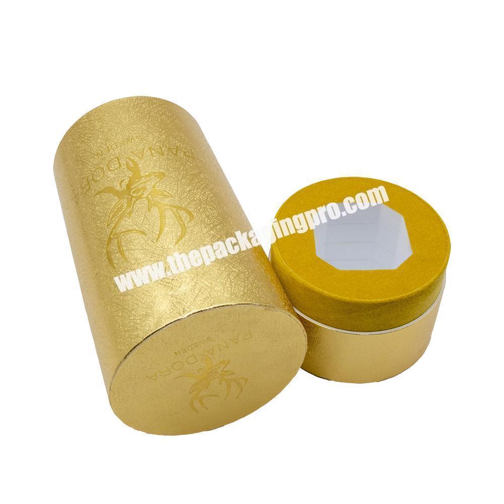 Recycled Cardboard Gold Foil Stamping Cosmetics Box Skincare Beauty Products Essential Oil Bottle Carton Packaging Paper Tube