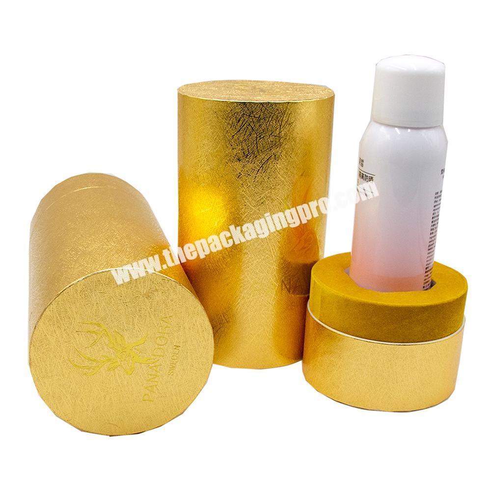 Luxury Gold Special Paper Flat Edge Paper Tube with High Quality EVA Perfume Glass Essential Oil Bottle Skincare Packaging
