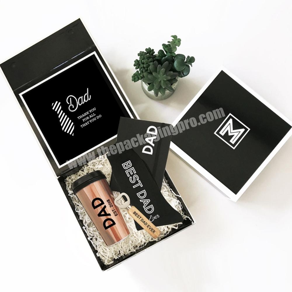 Luxury Magnetic Folding Father Gift Box Boyfriend Birthday Gift Packaging Box Custom Logo Personalized Fathers Day Dad Gift Box