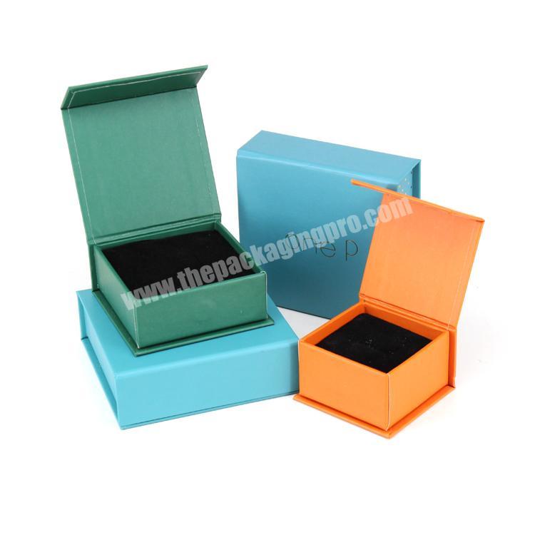 Luxury Magnetic Jewelry packaging box Gift Box with gold logo hot stamping