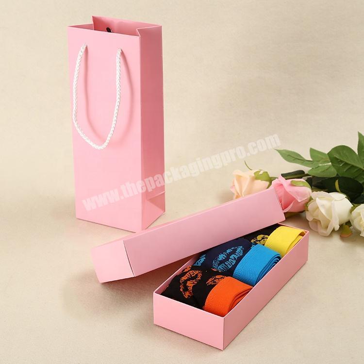 Luxury Pink Card Paper Custom Bra Packing Scarf Pantie Packaging Logo Printed 4C Printing Paper Gift Box for Underwear