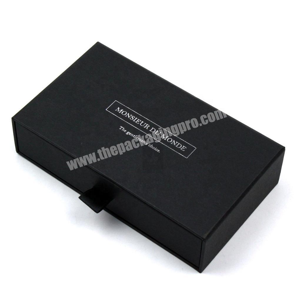 Luxury black rigid cardboard sliding boxes