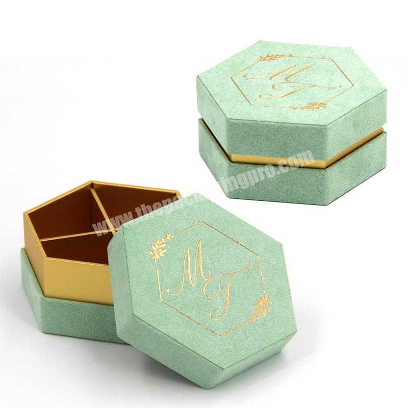 Luxury candy storage gift paper box for wedding favors custom hexagonal creative marble wedding favour box candy gifts box