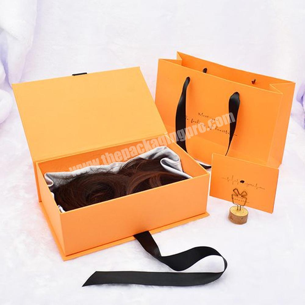Luxury cardboard paper gift hair extension magnetic packaging custom wig packaging box braid wig boxes custom logo wig box