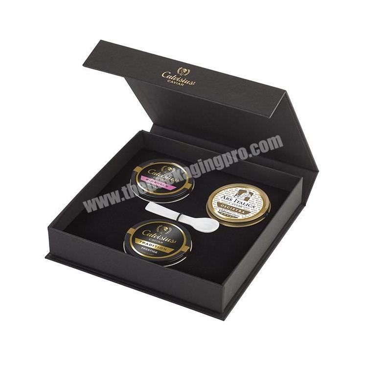 Luxury caviar gift box paper cardboard caviar packaging box with custom logo