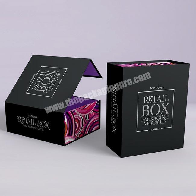 Luxury custom design logo packaging flip top gift boxes recycled cardboard folding gift magnetic clothing box