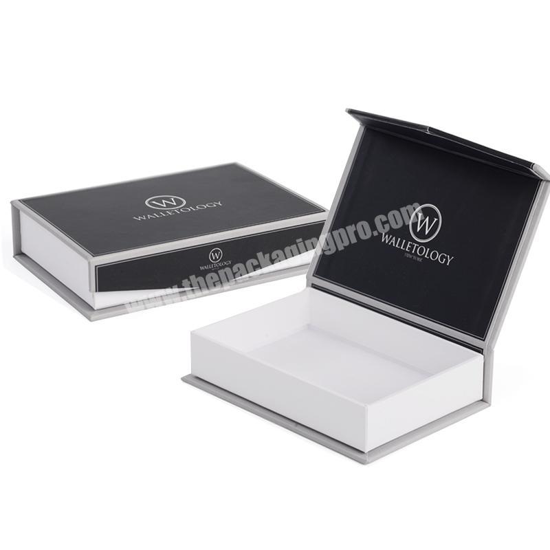 Luxury custom logo printed cardboard paper magnetic card holder wallet packaging box
