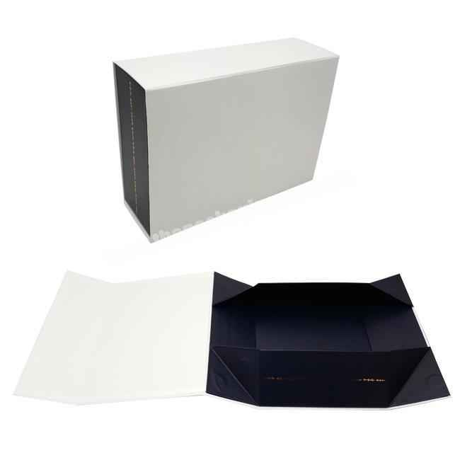 Luxury custom logo white foldable magnetic cardboard gift packaging box