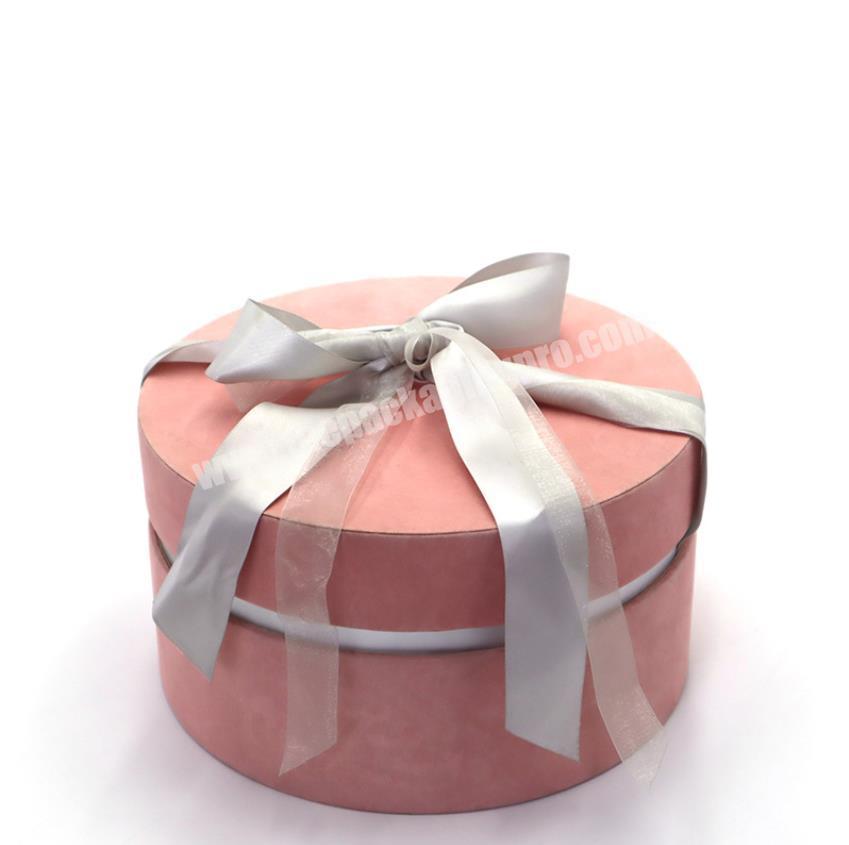 Luxury custom pink velvet flower box or gift box flowers