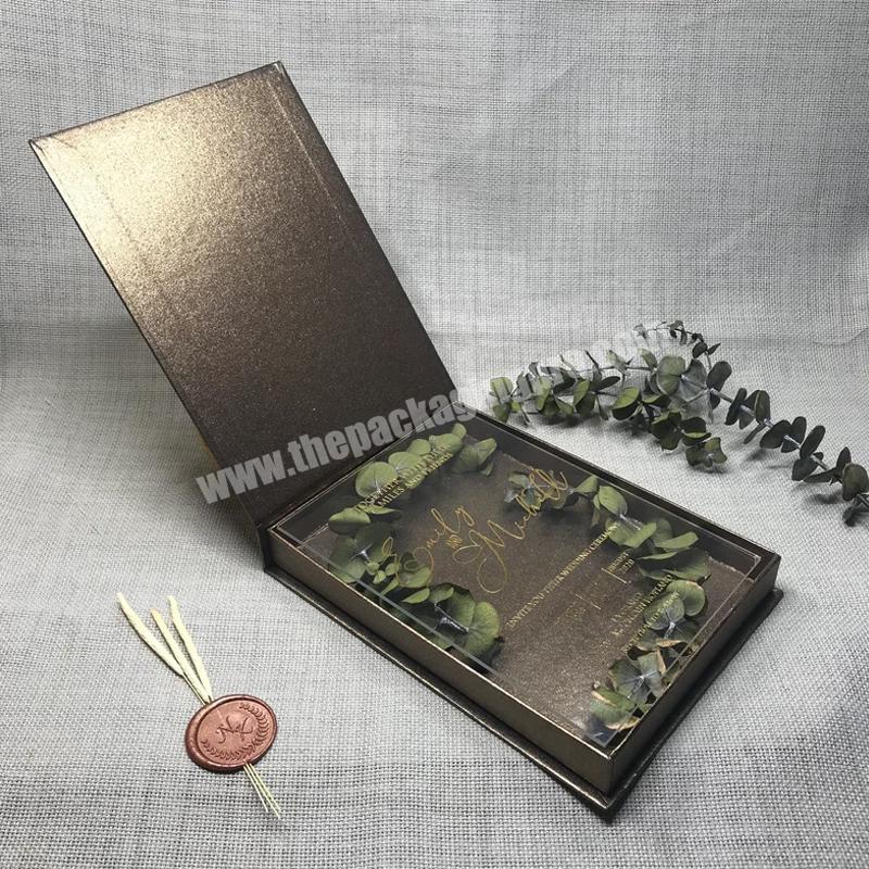 Acrylic Clear Invite Card with Blank Box, Hebrew Personalized Plexiglass  Wedding Invitation, 10Pcs
