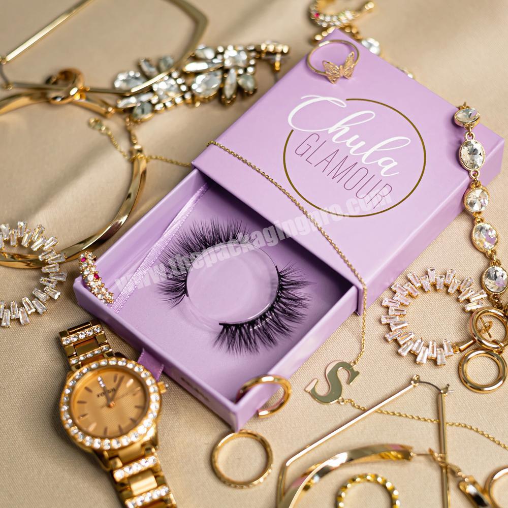 Luxury design drawer eyelash box case cosmetic gift packaging eyelash boxes custom logo packaging cosmetic eyelash packaging box