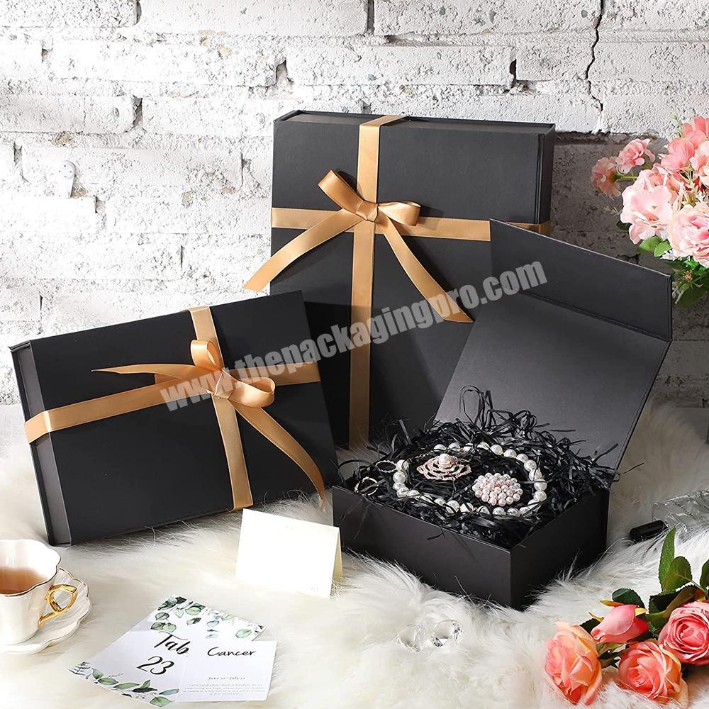 Custom Luxury Paper Black Gift Packaging Magnetbox cajas de empaque Fli  Rose Gold Magnet Magnetic Box With Logo