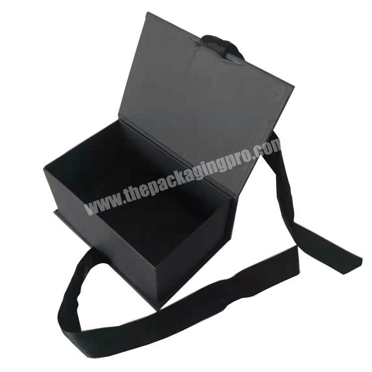 Custom Logo Luxury Cardboard Folding Hard Paper Gift Box With Ribbon Closure