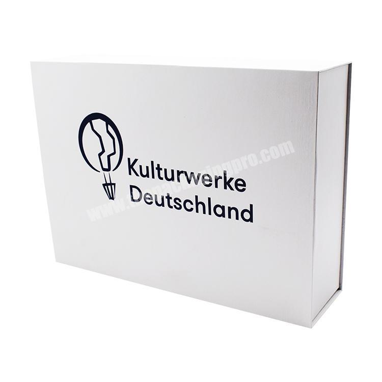 personalize Luxury eco friendly custom book shape hard flip top white folding paper box magnetic gift box