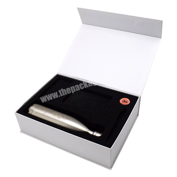 Luxury eco friendly custom book shape hard flip top white folding paper box magnetic gift box wholesaler