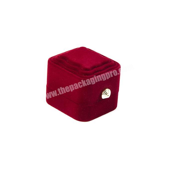 Luxury elegant Red ring Gift Boxes Velvet Jewelry Case Storage