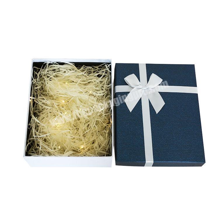 Luxury gift box with ribbon gift boxes with bow paper boxes with bow-knot paper box for t shirt blouse packaging