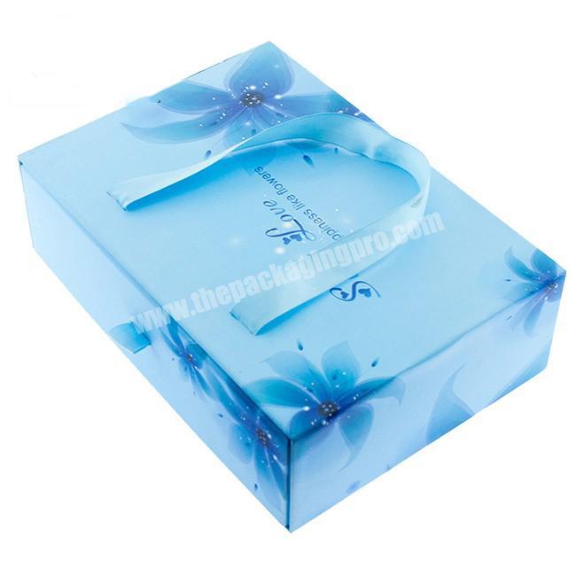 Luxury gift paper bag custom logo printing scarf drawer box with handle