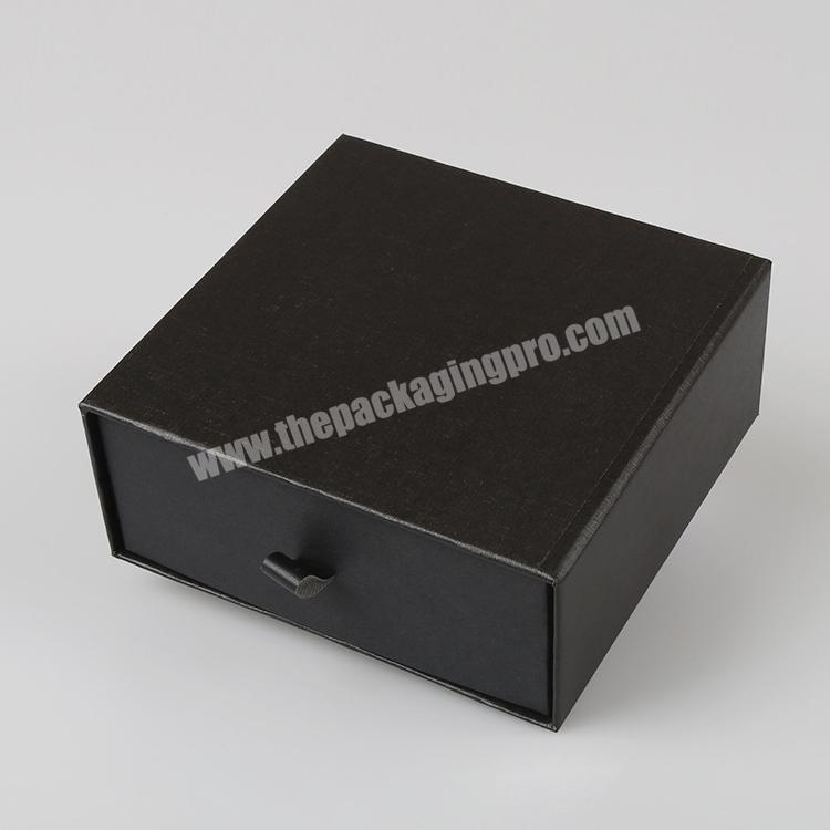Luxury package custom printing design packaging black drawer paper rigid gift box
