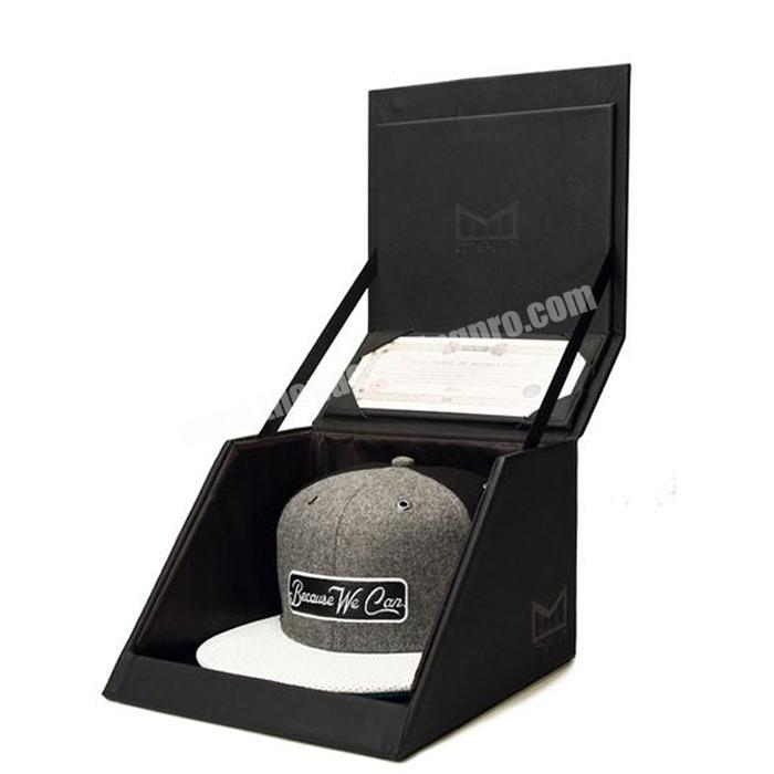 Luxury paper cardboard square plain snapback fedora hat window box packaging custom round hat boxes hat packaging box