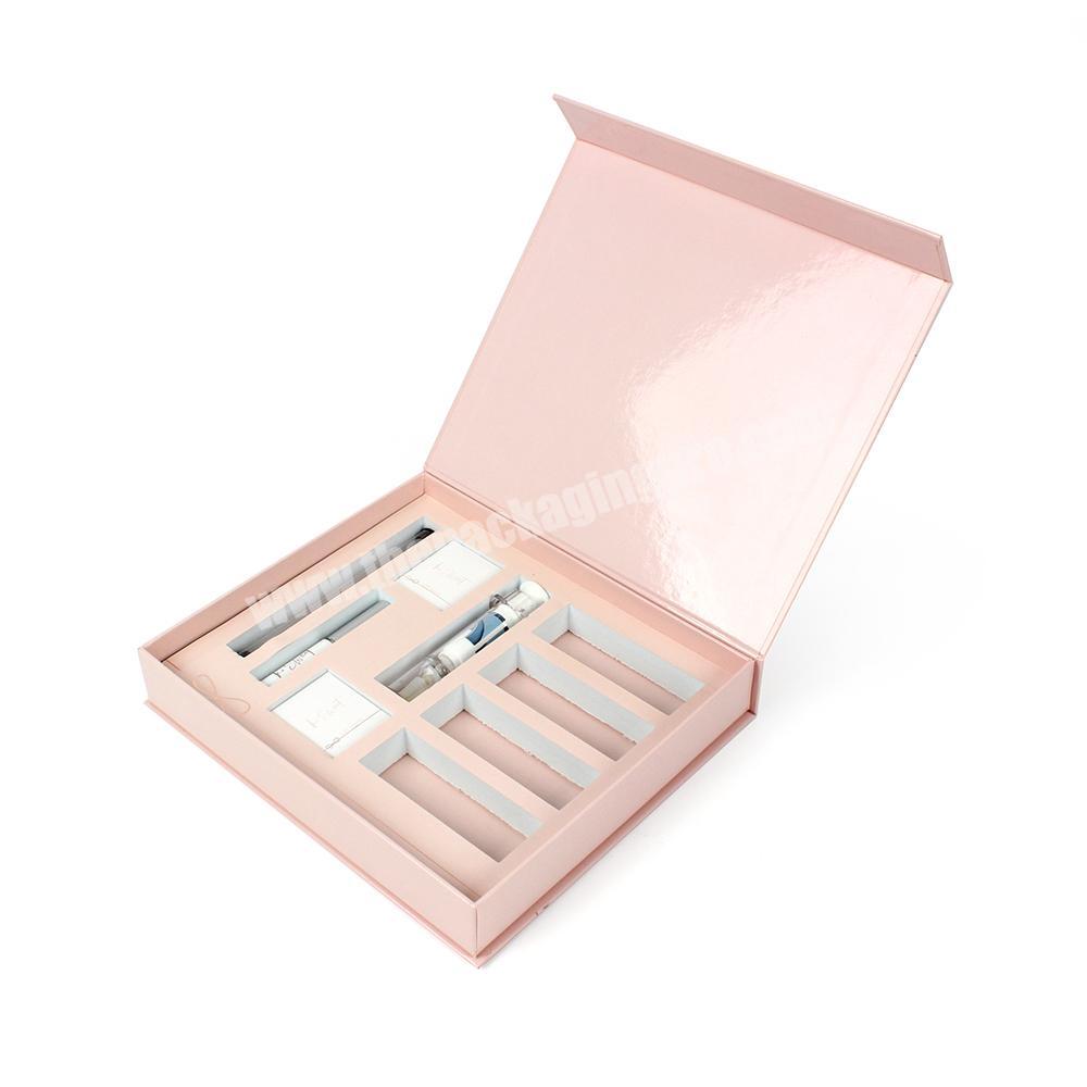 Luxury pink gift pr box for beauty make up packaging boxes customized