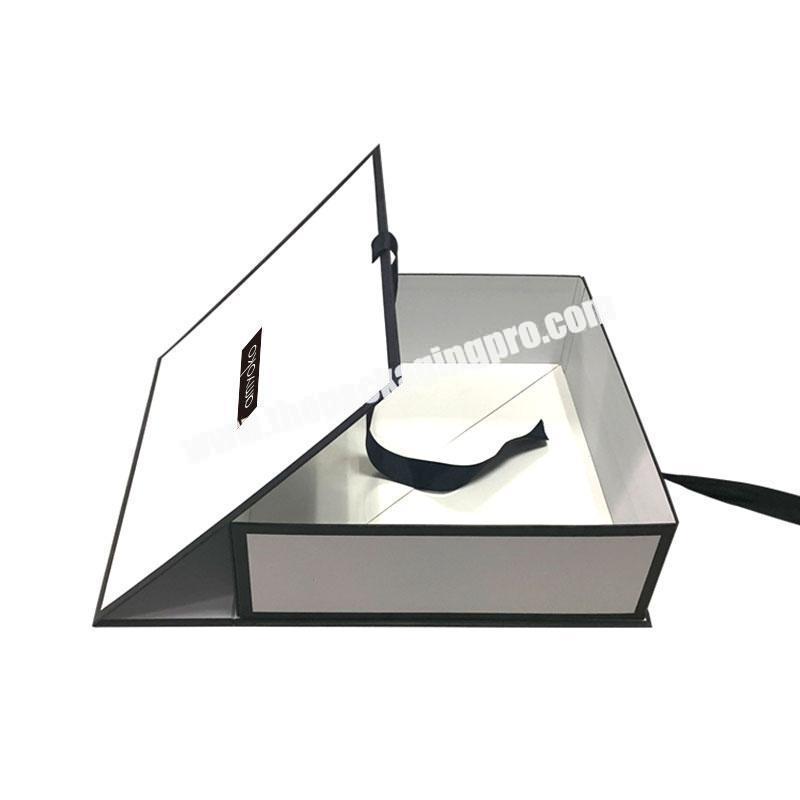 Premium Collapsable Flat Pack Rigid Cardboard Bespoke Gift Packaging Clamshell Luxury Folding Box