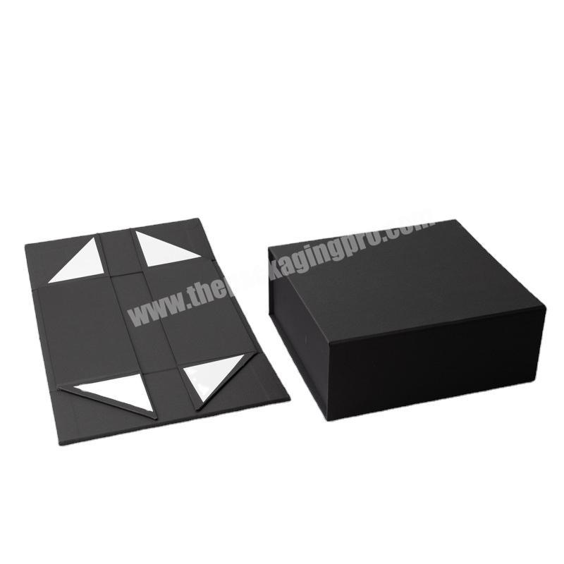Magnetic Black Custom Logo Folding Boxes Recycled Jewelry Packaging Big Small Paper Box With Handle