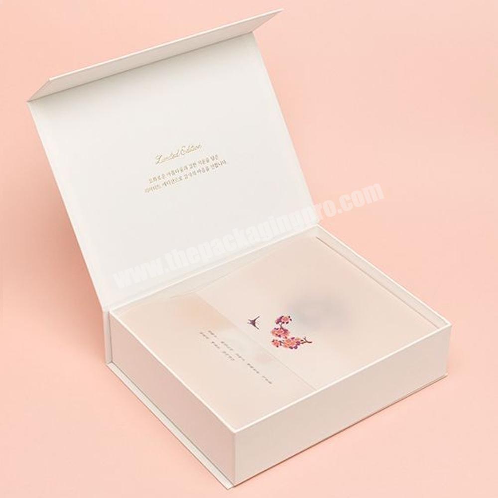 Magnetic folding cosmetics display boxes packaging gift perfume cream luxury cosmetic packaging boxes logo custom cosmetic boxes