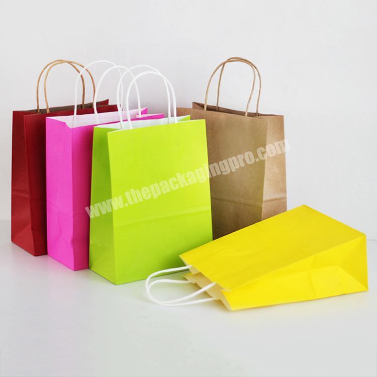 Manufacturer Cheap Flat Bottom Kraft Paper Bag Portable Shopping Kraft Paper Tote Bags For Packaging