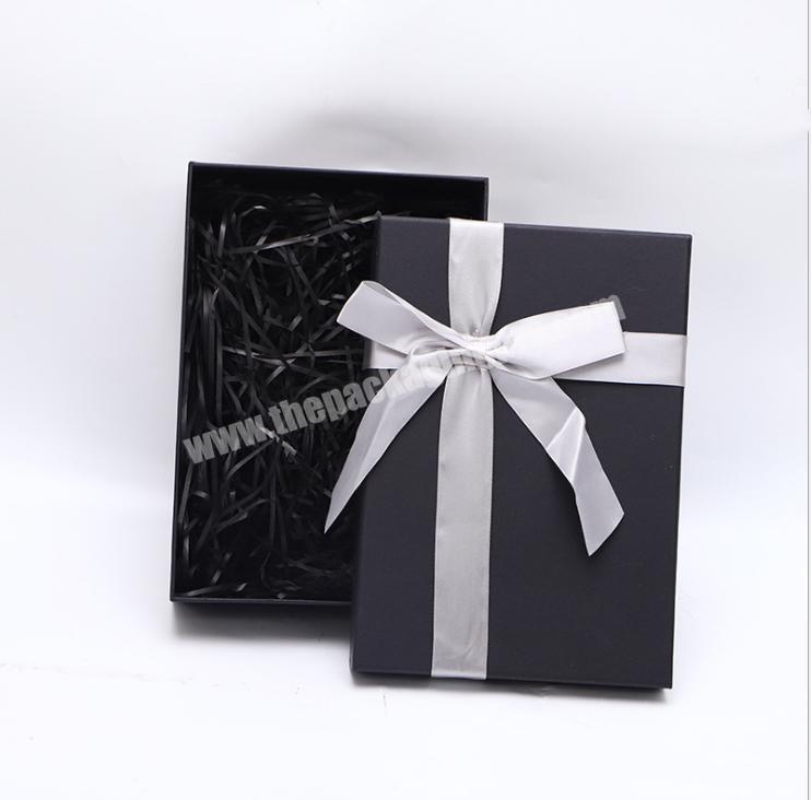 Personalised Silver Gift Box With Black Ribbon Bow 