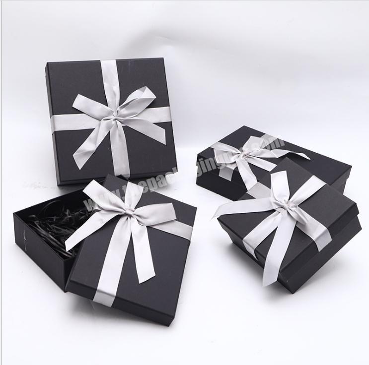 Manufacturer Custom Hot Selling High-end Large Black Gift Box With Bow