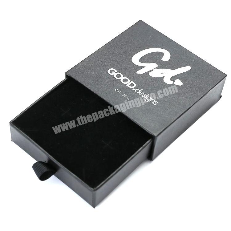 Manufacturer personalized design custom logo cardboard eco friendly black paper jewelry box drawer