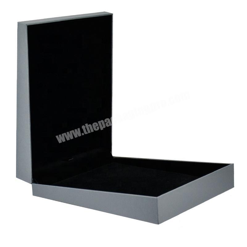 Manufacturer production cardboard box packaging design custom velvet interior paper jewelry boxes with logo