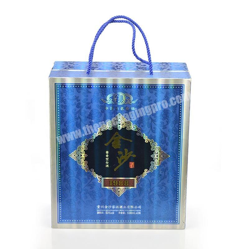 Manufacturer production new year attractive wine paper gift box packaging custom hand-held 6 bottle cardboard wine box