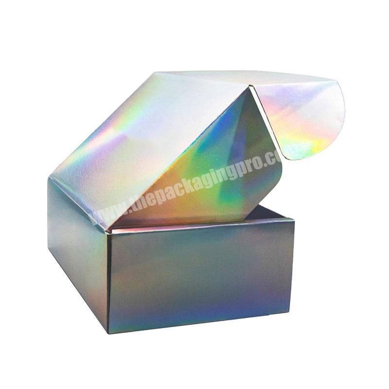 Manufacturer supply mailer holographic corrugated box wholesale custom printed subscription gift rainbow box