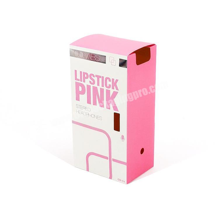 Manufacturers Headphone Paper Box Low Price Gift Paper Boxes Pink Headphone Packing Box with Window
