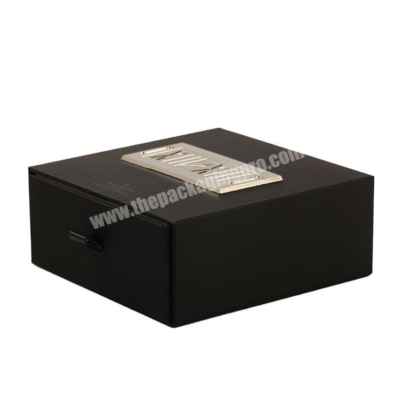 Matte Lamination Black Luxury Jewlery Jewellry Jewely Paper Boxes Packaging Custom Logo Draw Gift Box